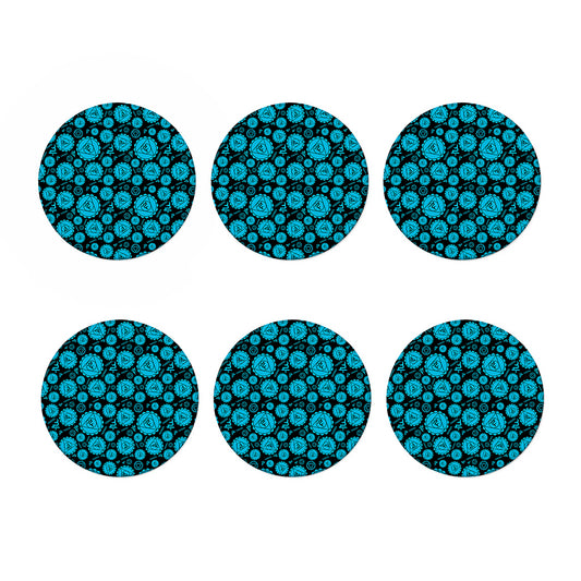 Vishuddha Chakra Pattern Print Coaster Set