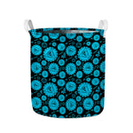 Vishuddha Chakra Pattern Print Collapsible Laundry Basket