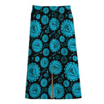 Vishuddha Chakra Pattern Print Cotton Front Slit Maxi Skirt