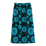 Vishuddha Chakra Pattern Print Cotton Front Slit Maxi Skirt