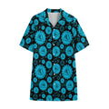 Vishuddha Chakra Pattern Print Cotton Hawaiian Shirt