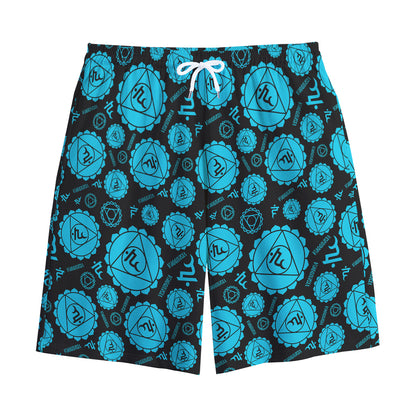 Vishuddha Chakra Pattern Print Cotton Shorts