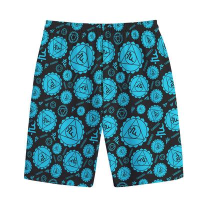 Vishuddha Chakra Pattern Print Cotton Shorts