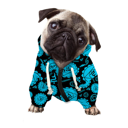 Vishuddha Chakra Pattern Print Dog Zip Up Hoodie