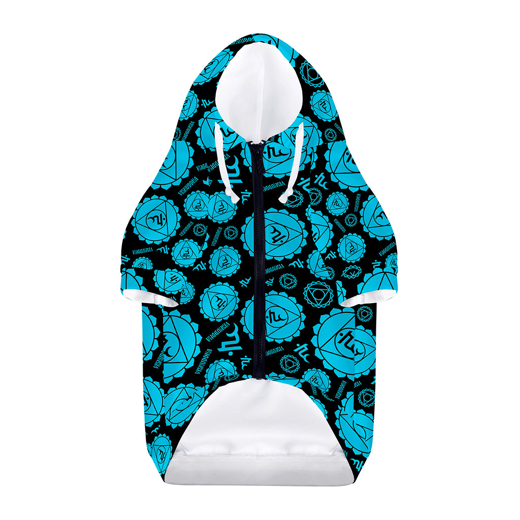 Vishuddha Chakra Pattern Print Dog Zip Up Hoodie