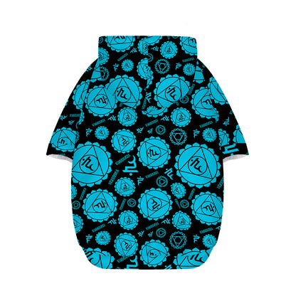 Vishuddha Chakra Pattern Print Dog Zip Up Hoodie