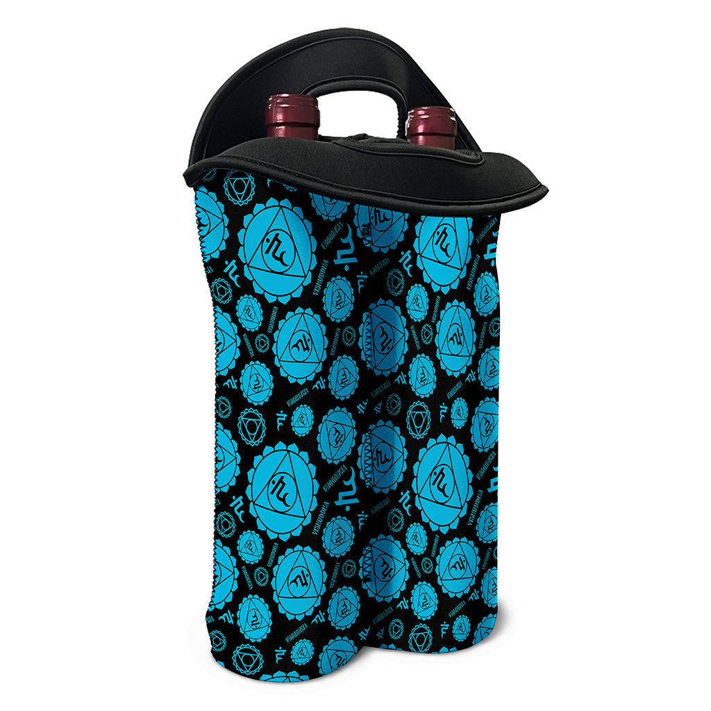 Vishuddha Chakra Pattern Print Double Neoprene Wine Tote