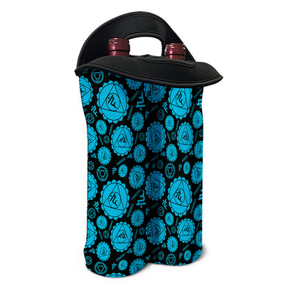 Vishuddha Chakra Pattern Print Double Neoprene Wine Tote