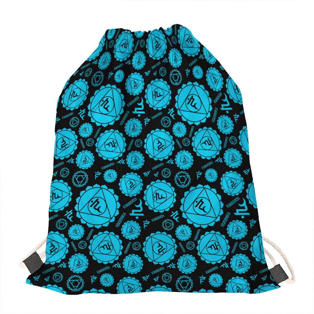 Vishuddha Chakra Pattern Print Drawstring Bag