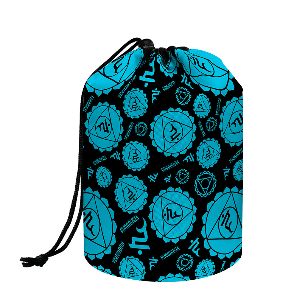 Vishuddha Chakra Pattern Print Drawstring Makeup Bag