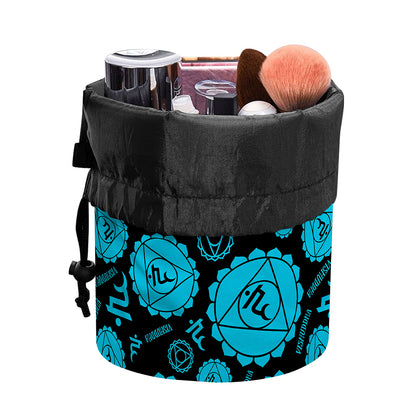 Vishuddha Chakra Pattern Print Drawstring Makeup Bag