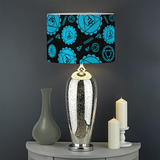 Vishuddha Chakra Pattern Print Drum Lamp Shade