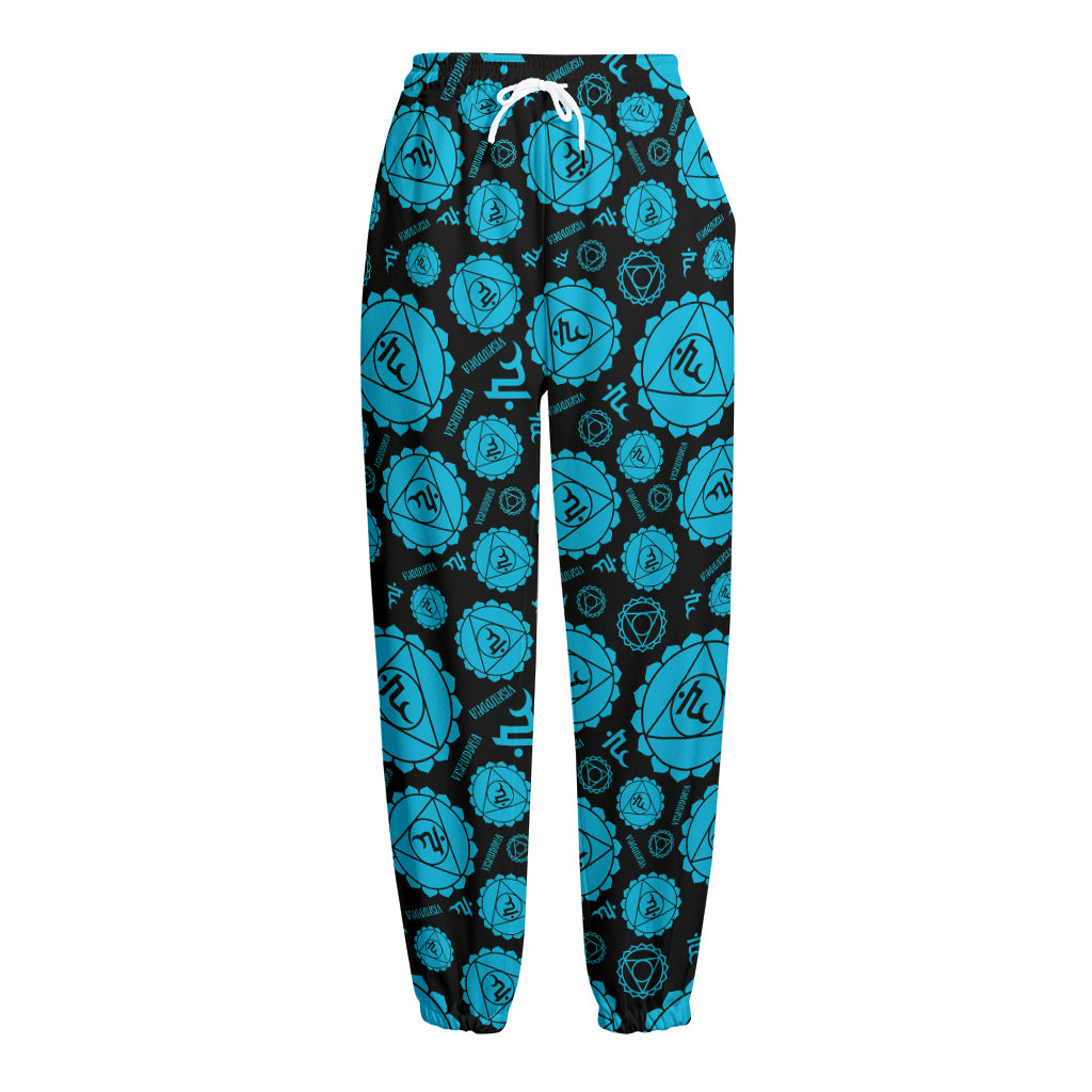 Vishuddha Chakra Pattern Print Fleece Lined Knit Pants