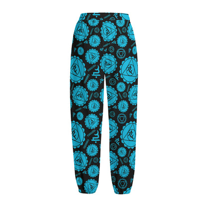 Vishuddha Chakra Pattern Print Fleece Lined Knit Pants