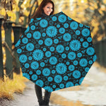 Vishuddha Chakra Pattern Print Foldable Umbrella