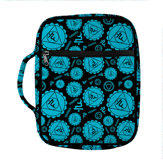 Vishuddha Chakra Pattern Print Front Pocket Bible Bag