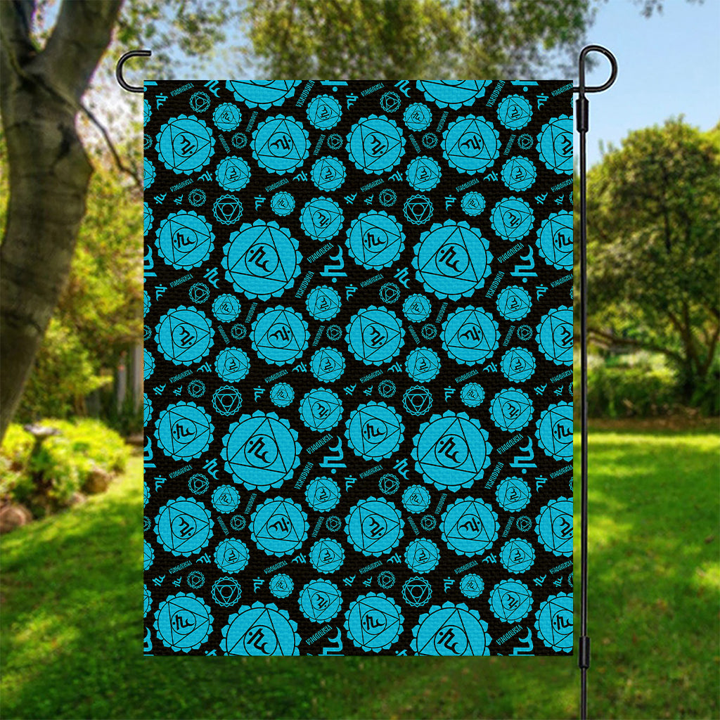 Vishuddha Chakra Pattern Print Garden Flag