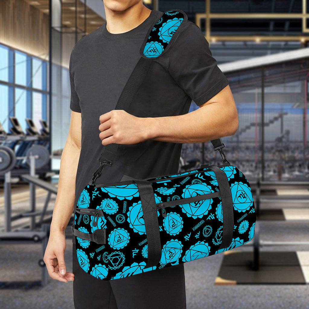 Vishuddha Chakra Pattern Print Gym Bag
