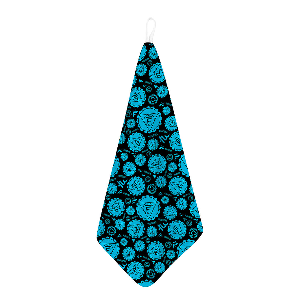 Vishuddha Chakra Pattern Print Hand Towel