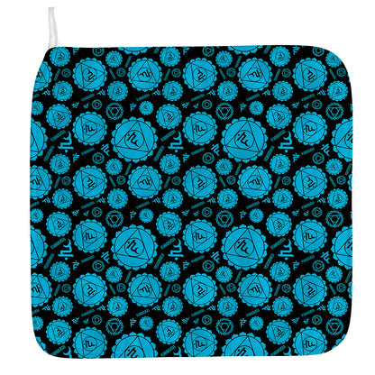 Vishuddha Chakra Pattern Print Hand Towel