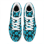 Vishuddha Chakra Pattern Print High Top Leather Sneakers