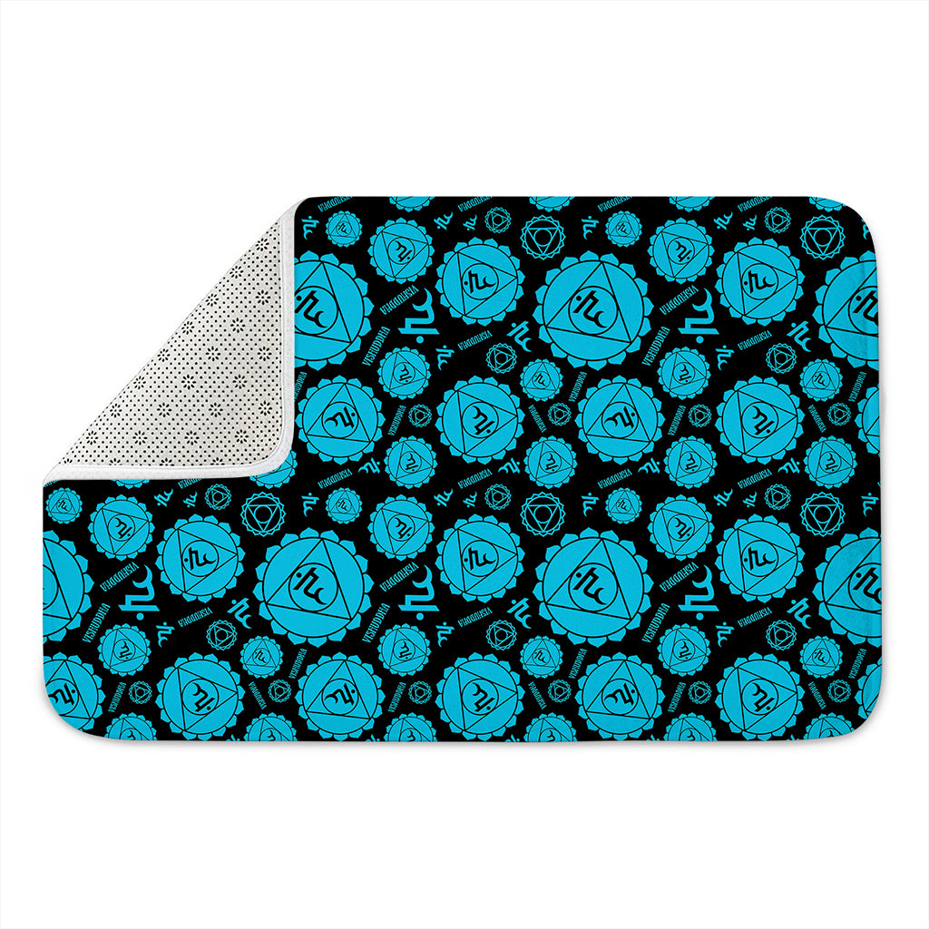 Vishuddha Chakra Pattern Print Indoor Door Mat