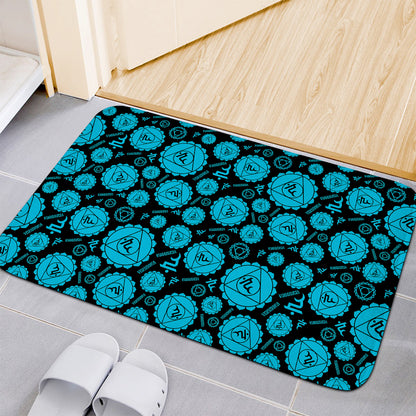 Vishuddha Chakra Pattern Print Indoor Door Mat