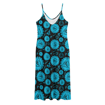 Vishuddha Chakra Pattern Print Jersey Midi Cami Dress