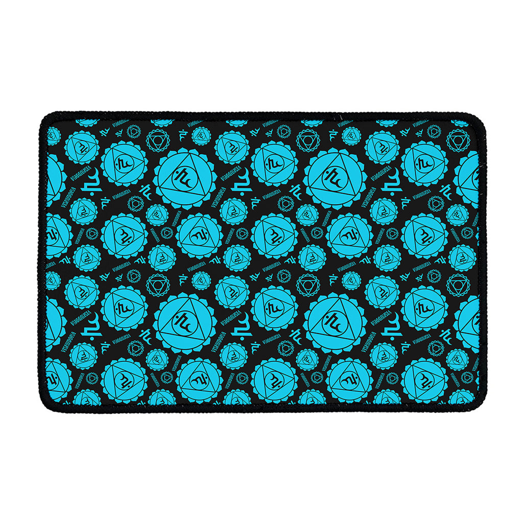 Vishuddha Chakra Pattern Print Kitchen Mat
