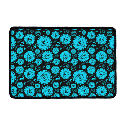 Vishuddha Chakra Pattern Print Kitchen Mat