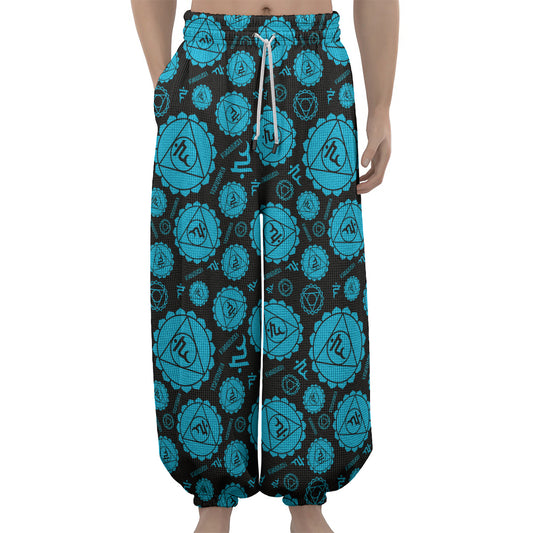 Vishuddha Chakra Pattern Print Lantern Pants