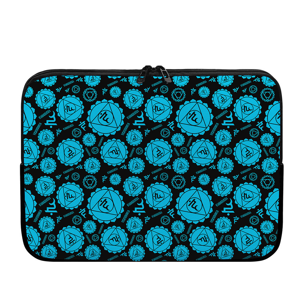Vishuddha Chakra Pattern Print Laptop Sleeve