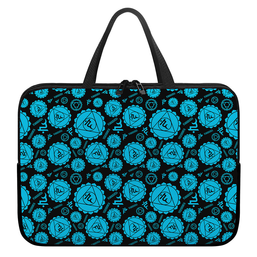 Vishuddha Chakra Pattern Print Laptop Sleeve With Handle