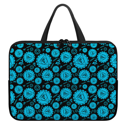 Vishuddha Chakra Pattern Print Laptop Sleeve With Handle