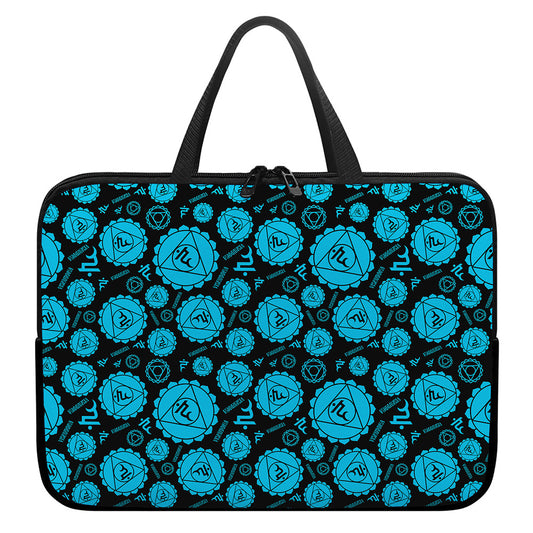 Vishuddha Chakra Pattern Print Laptop Sleeve With Handle