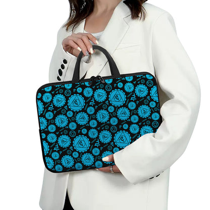 Vishuddha Chakra Pattern Print Laptop Sleeve With Handle