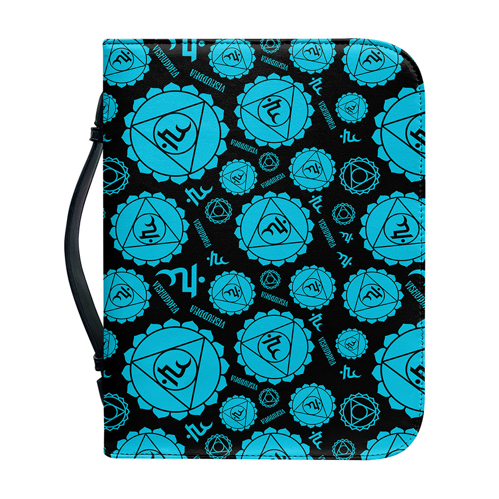 Vishuddha Chakra Pattern Print Leather Bible Cover