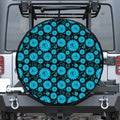 Vishuddha Chakra Pattern Print Leather Spare Tire Cover