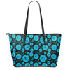 Vishuddha Chakra Pattern Print Leather Tote Bag