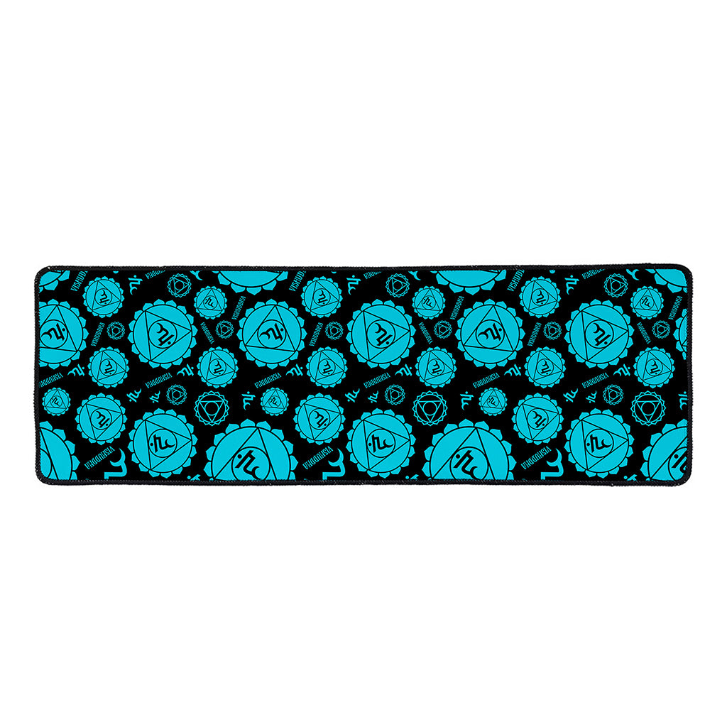 Vishuddha Chakra Pattern Print Long Kitchen Mat