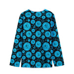 Vishuddha Chakra Pattern Print Long Sleeve Short Coat