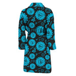 Vishuddha Chakra Pattern Print Men's Bathrobe