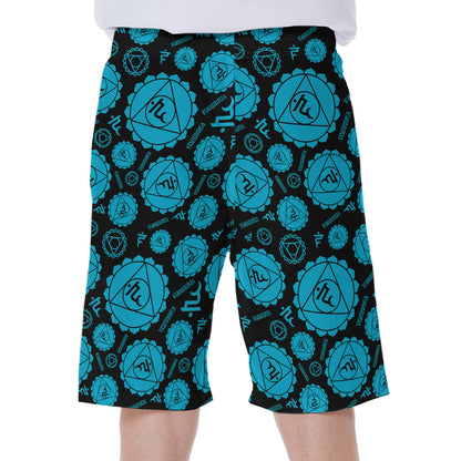 Vishuddha Chakra Pattern Print Men's Beach Shorts