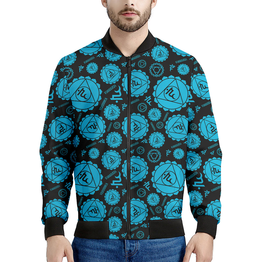 Vishuddha Chakra Pattern Print Men's Bomber Jacket