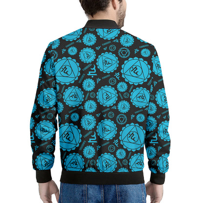 Vishuddha Chakra Pattern Print Men's Bomber Jacket