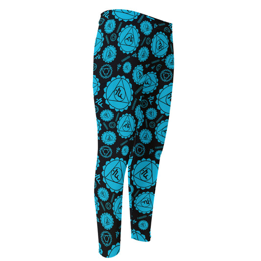 Vishuddha Chakra Pattern Print Men's Compression Pants