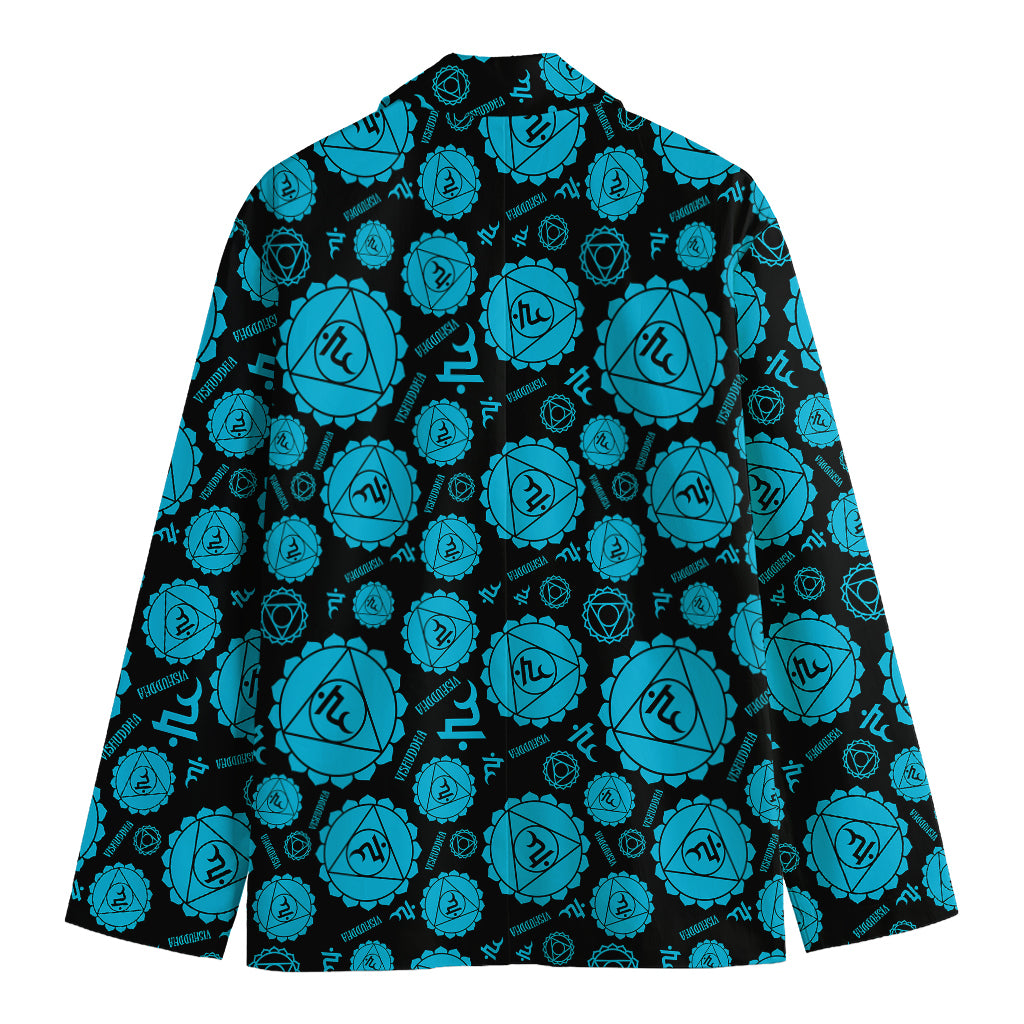 Vishuddha Chakra Pattern Print Men's Cotton Blazer
