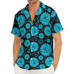 Vishuddha Chakra Pattern Print Men's Deep V-Neck Shirt