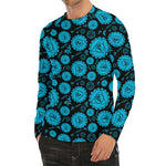 Vishuddha Chakra Pattern Print Men's Long Sleeve Rash Guard
