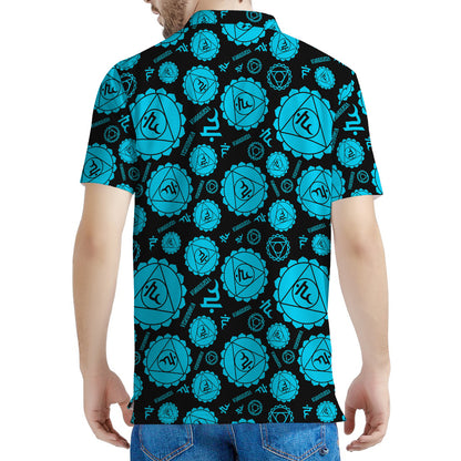 Vishuddha Chakra Pattern Print Men's Polo Shirt